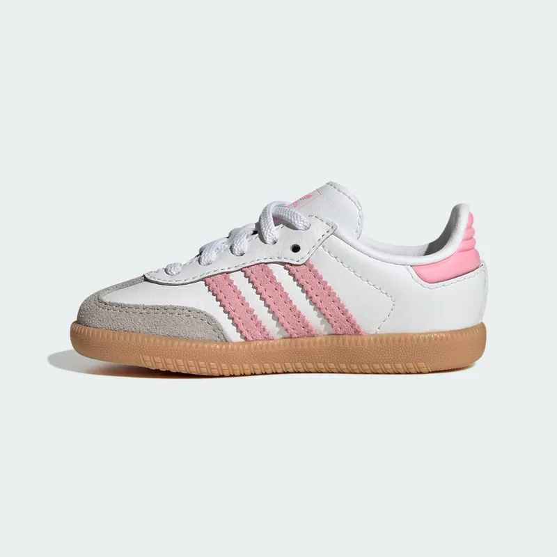 Adidas Samba OG Comfort Closure Elastic Lace Cloud White / Light Pink / Gum (JQ2028)