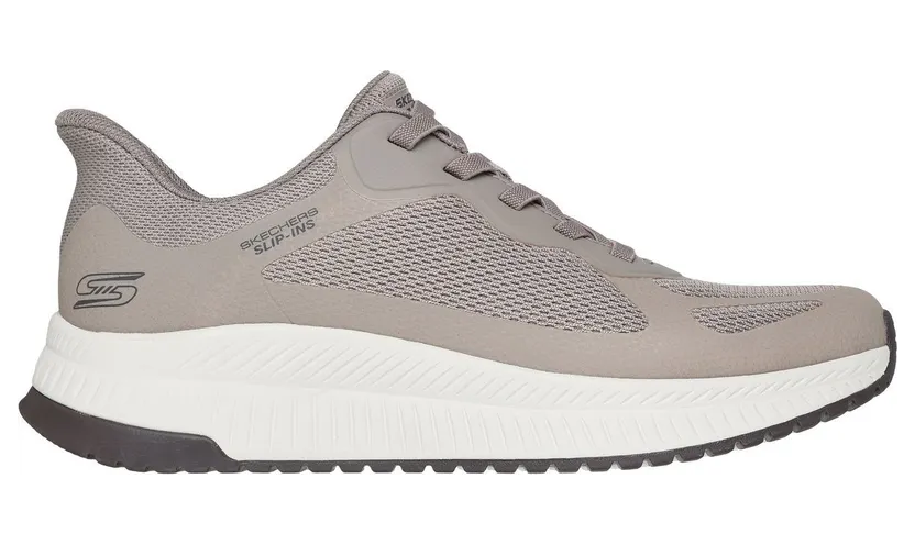 Skechers Slip-ins: BOBS Sport Squad 4 – Donker Taupe – “Bruin” (118423 DKTP)