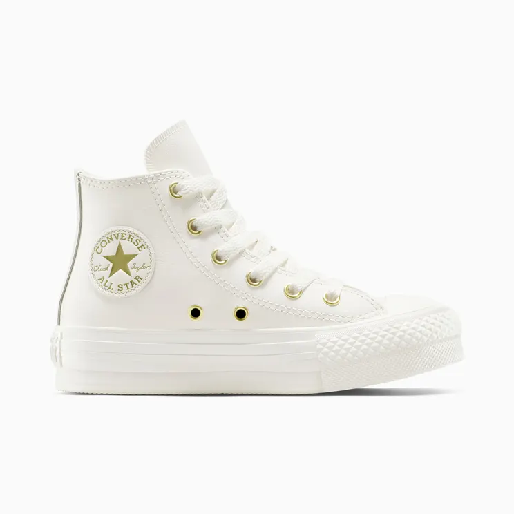 Converse Chuck Taylor All Star EVA Lift Leather + Gold Egret/Egret/Light Gold (A14261C)
