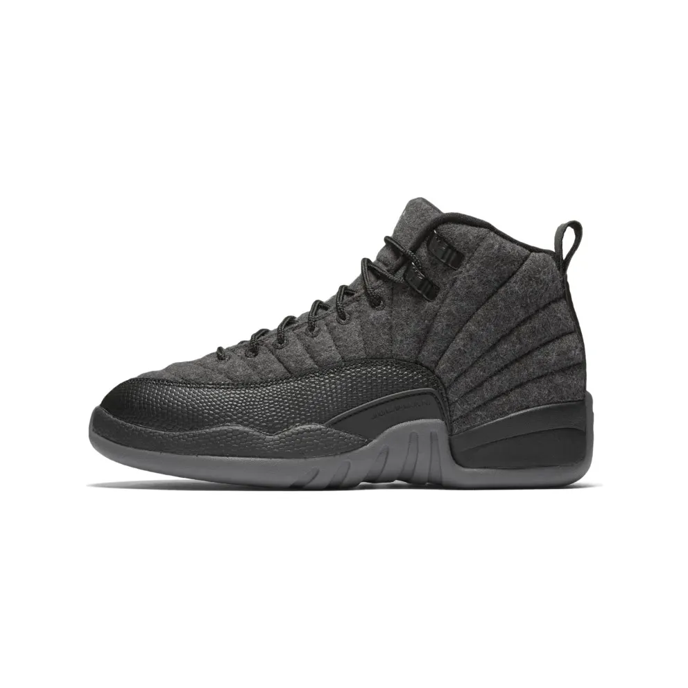 Jordan 12 Retro Wool (GS) Dark Grey/Metallic Silver-Black (852626-003)