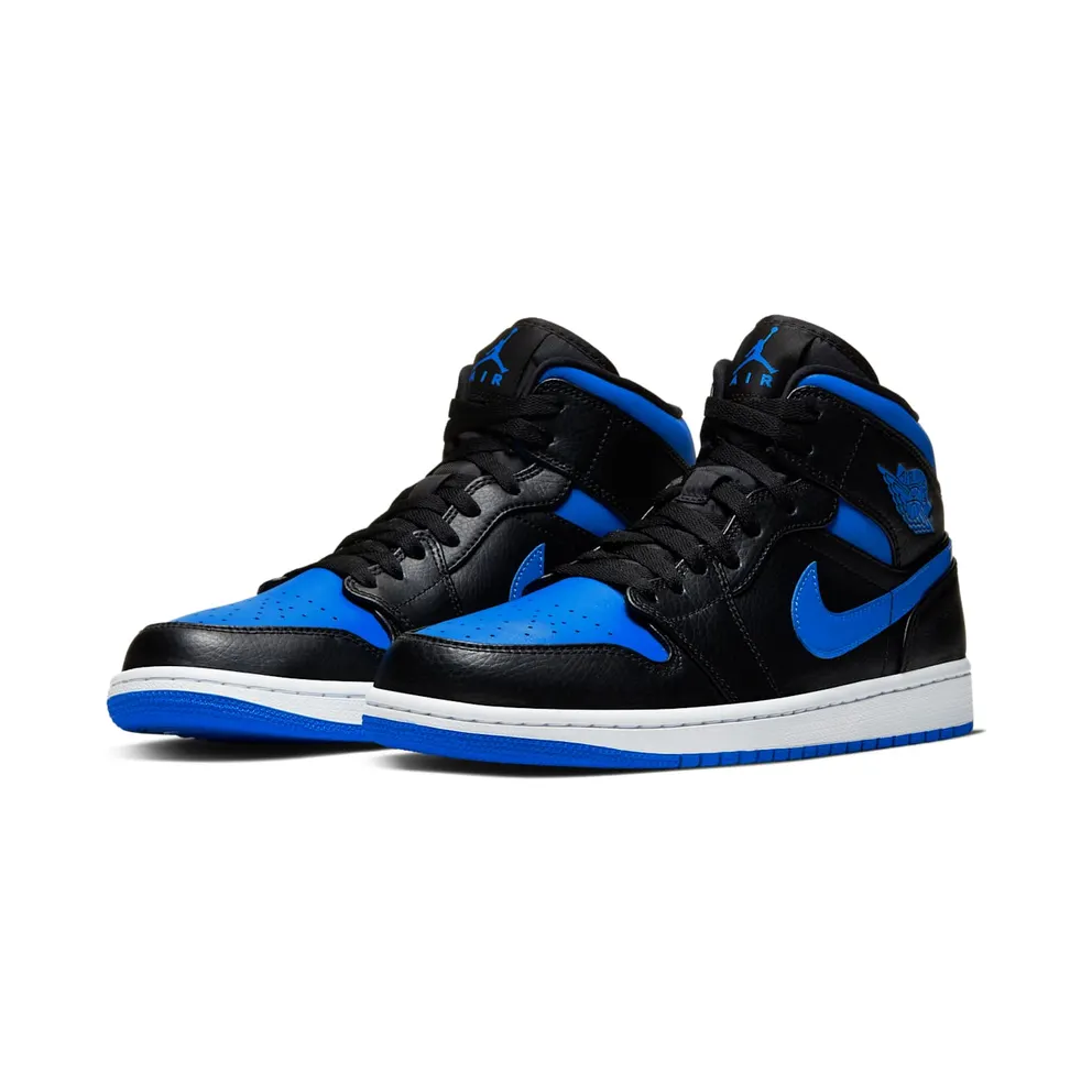 Jordan 1 Mid Royal (2020) Black/Game Royal-White (554724-068)