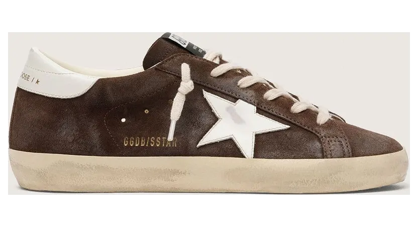 Golden Goose Men’S Super-Star In Brown Suede With White Star (GMF01016.F008949.55827)