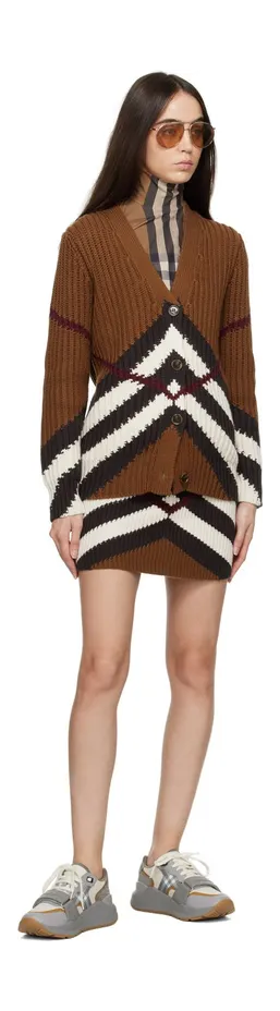 Burberry Gray Check Grey/Camel Check (8060175) (5)