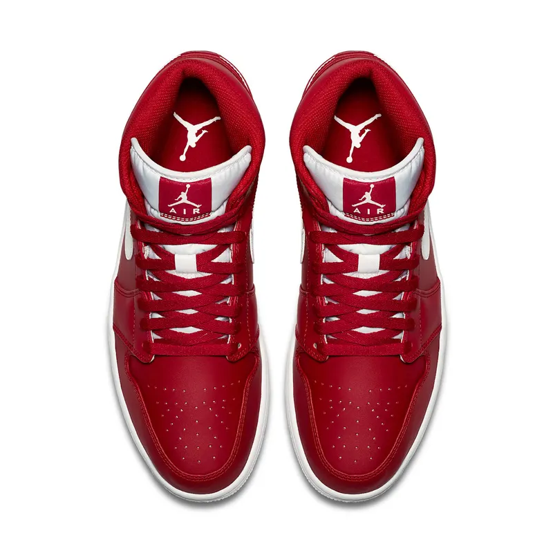Jordan 1 Retro Mid Gym Red White Gym Red/White-White (554724-600)