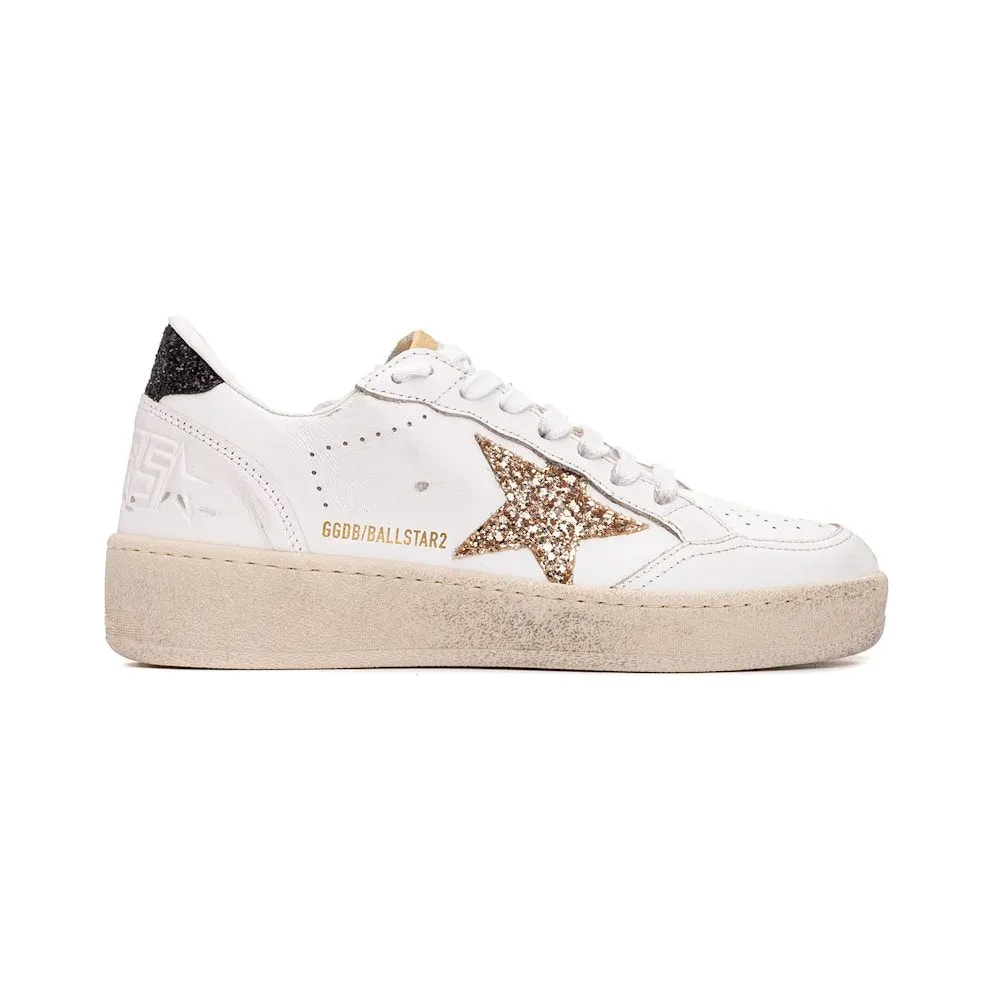 Golden Goose Ball-Star White Gold Glitter Star Black (GWF00804-F006964-10471)