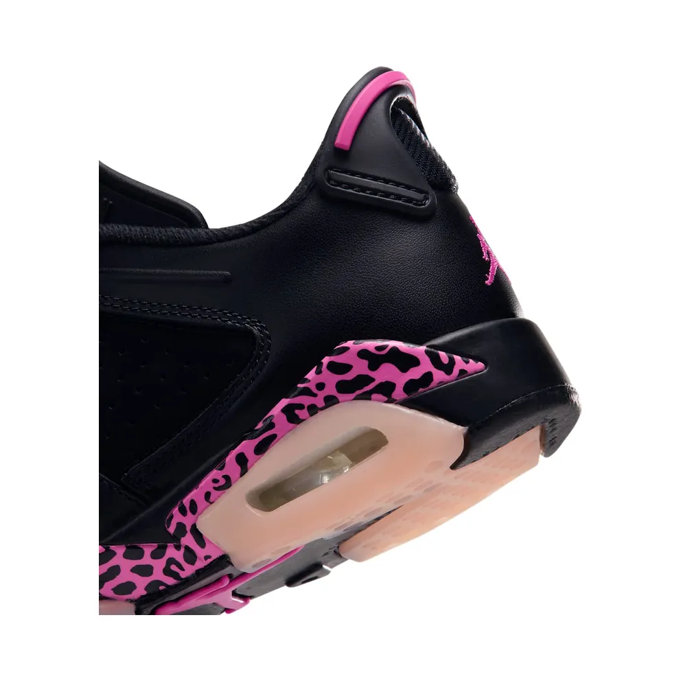 AIR JORDAN 6 RETRO LOW (GS) “Black / Pink Foam / Laser Fuchsia” (768878-001)