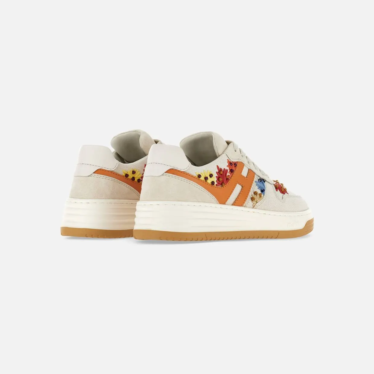 Sneakers Hogan H630 Ivory Orange Red (GYW6300EZ20S530TA5) (2)