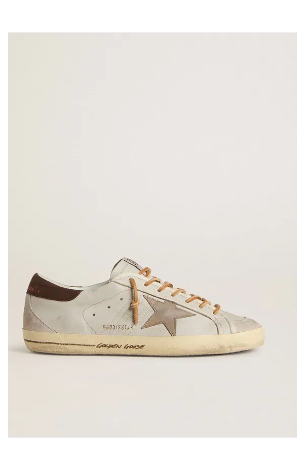 Golden Goose Super-Star With Tobacco-Colored Croc-Print Leather Star And Black Leather Heel Tab (GMF00595.F007338.60601)
