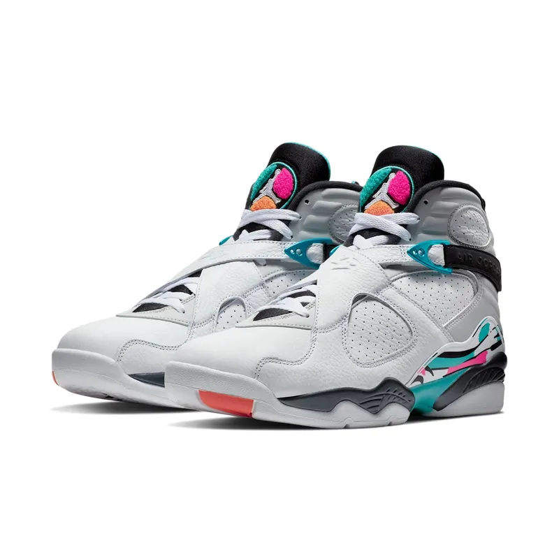 Jordan 8 Retro South Beach White/White-Turbo Green-Neutral Grey (305381-113)