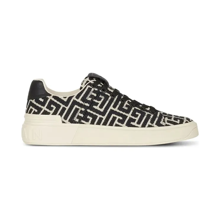 Balmain B-Court mit Monogramm-Jacquard “White” (DN1VI690TJCM)