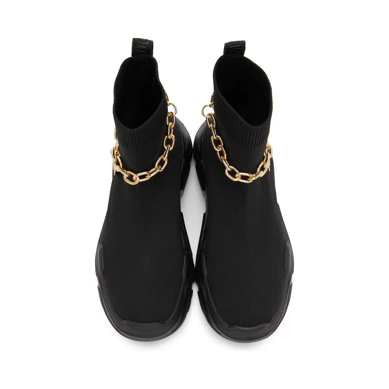 Versace Jeans Couture Black Knit Speedtrack High-Top Sneakers (E72VA3SC1EZS035) (5)