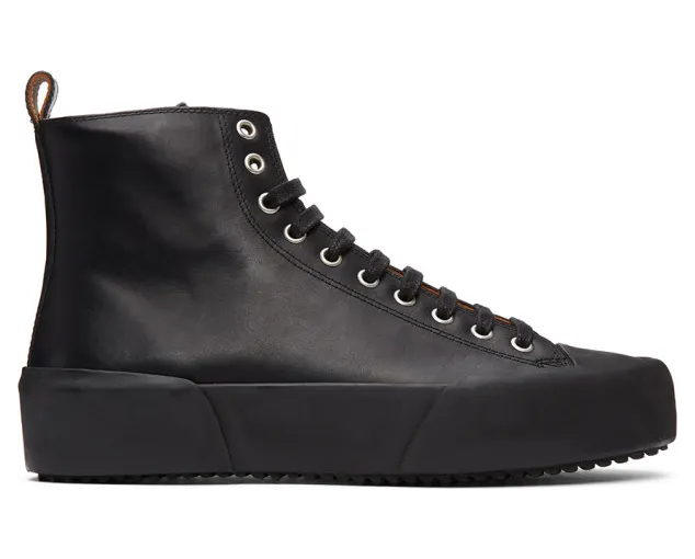 Jil Sander Black Leather High-Top Sneakers (JI35546C-12311)
