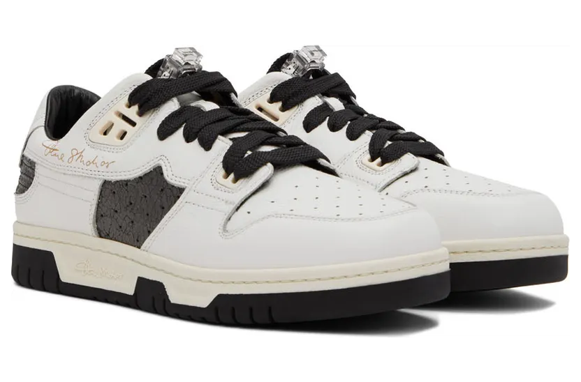 Acne Studios White & Green Low Top Sneakers (BD0190-) (4)