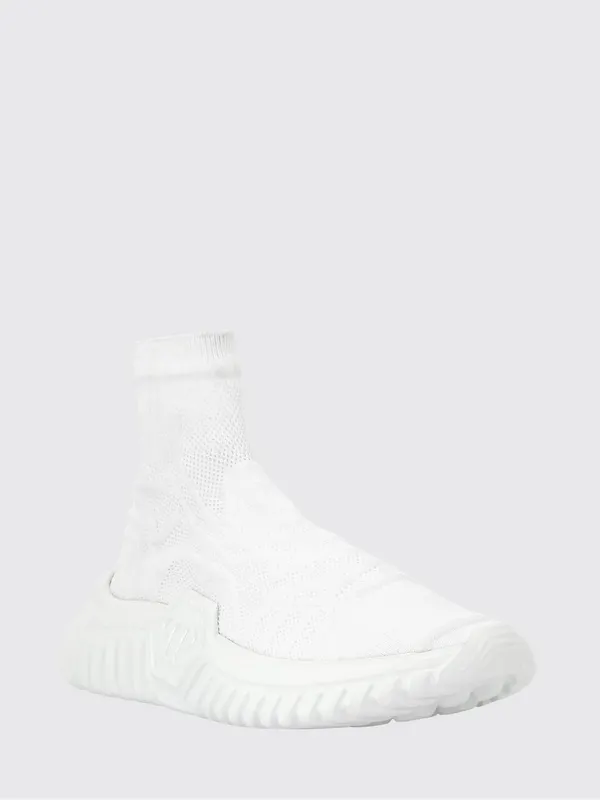Philipp plein High-Top Knit Sock Sneakers with Chunky Sole White (SACSUSC0407PTE003N01)