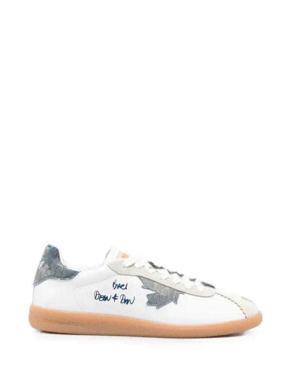 DSQUARED2 Rebel with denim patch and logo-print – White (SNM046818909084)