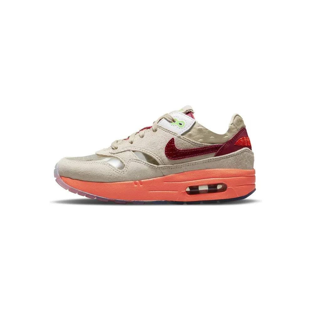Nike x Clot Air Max 1 ‘Kiss Of Death’ (PS) (2021) – “Net / Deep Red / Orange Blaze” (DH2493-100)
