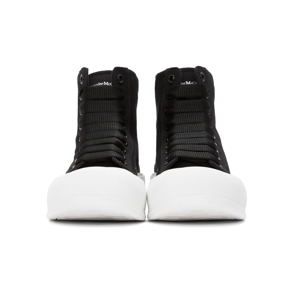 Alexander McQueen Black Deck Plimsoll High Top Sneakers (667816W4MV7) (2)