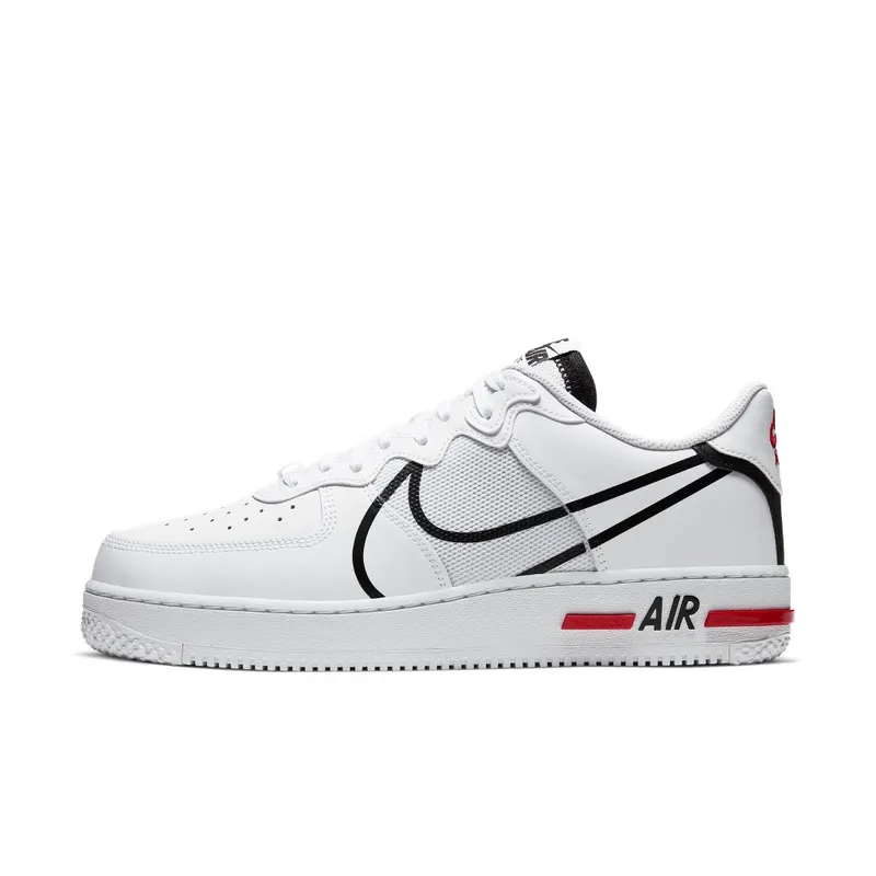 Nike Air Force 1 React White Black Red (2020) (CD4366-100)