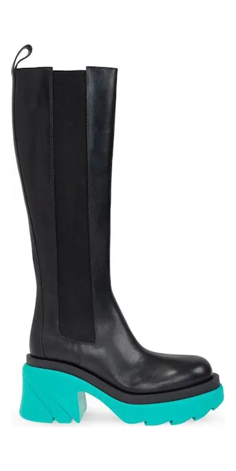 Bottega Veneta Leather Heel Boot Black Water (667149VBS501474)