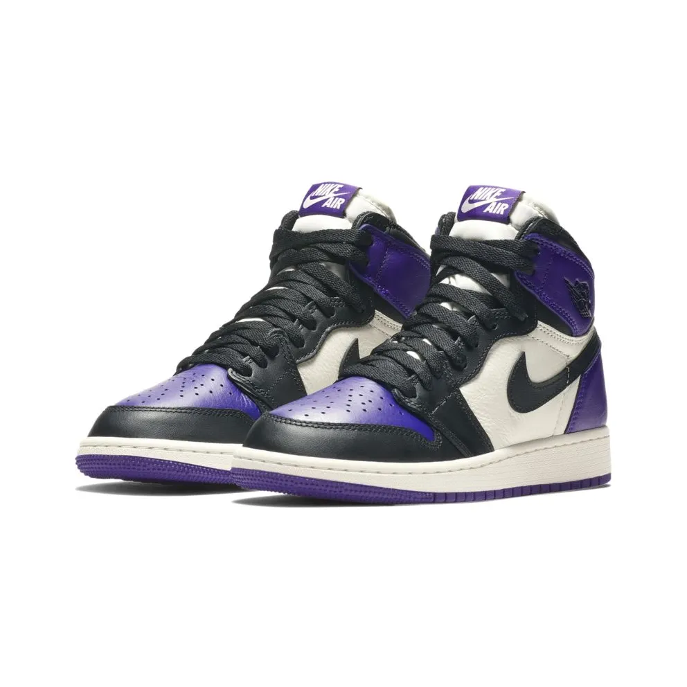 Jordan 1 Retro High Court Purple (GS) Court Purple/Black-Sail (575441-501)