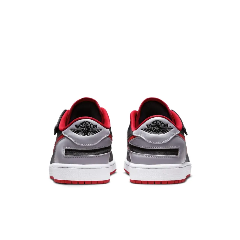 Jordan 1 Low FlyEase Black Cement Grey White Fire Red (DM1206-006)