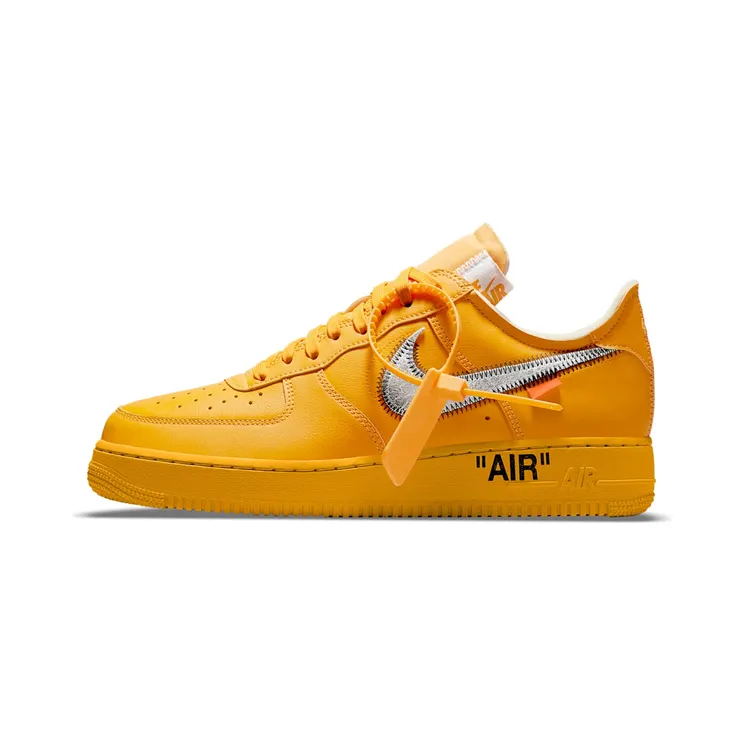 Nike x Off-White Air Force 1 University Gold (2021) “University Gold / Black / Metallic Silver” (DD1876-700)