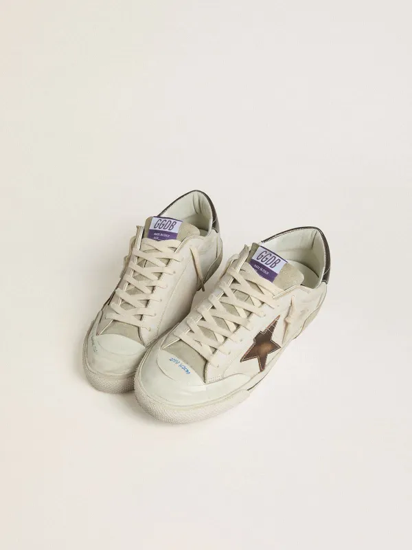 Golden Goose Super-Star Ltd In Suede With Brown Leather Star And Metallic Leather Heel Tab (GMF01018.F007909.15843) (2)