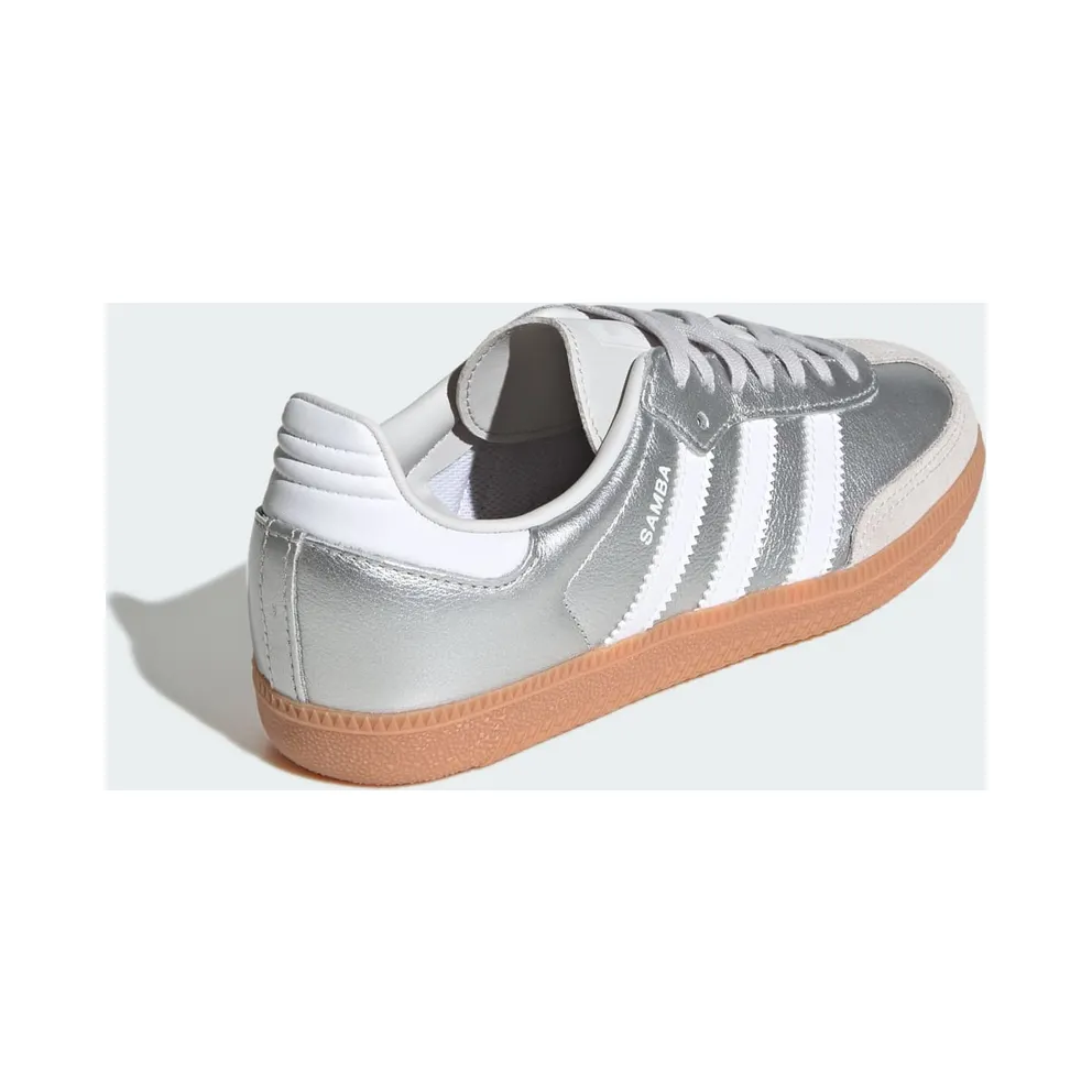 Adidas SAMBA OG Shoes Silver Metallic / Cloud White / Gum (KK2327)