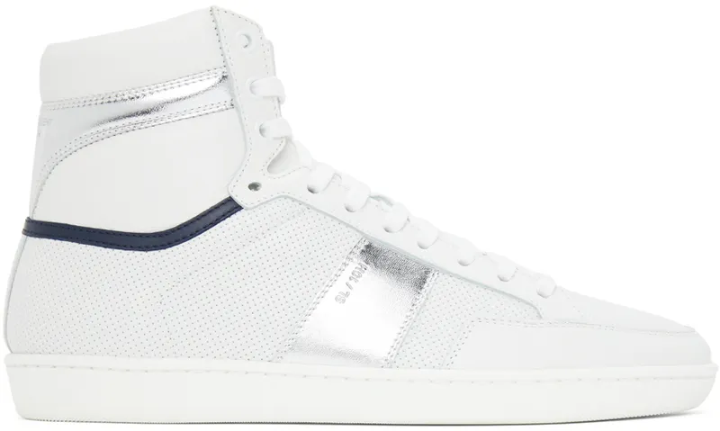 Saint Laurent White & Silver Court Classic SL/10H (418026 04G80)