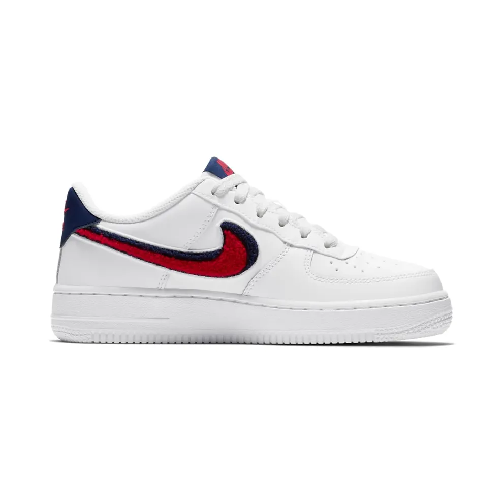 Nike Air Force 1 Low 3D Chenille Swoosh USA (GS) White/University Red-Blue Void (AO3620-101)