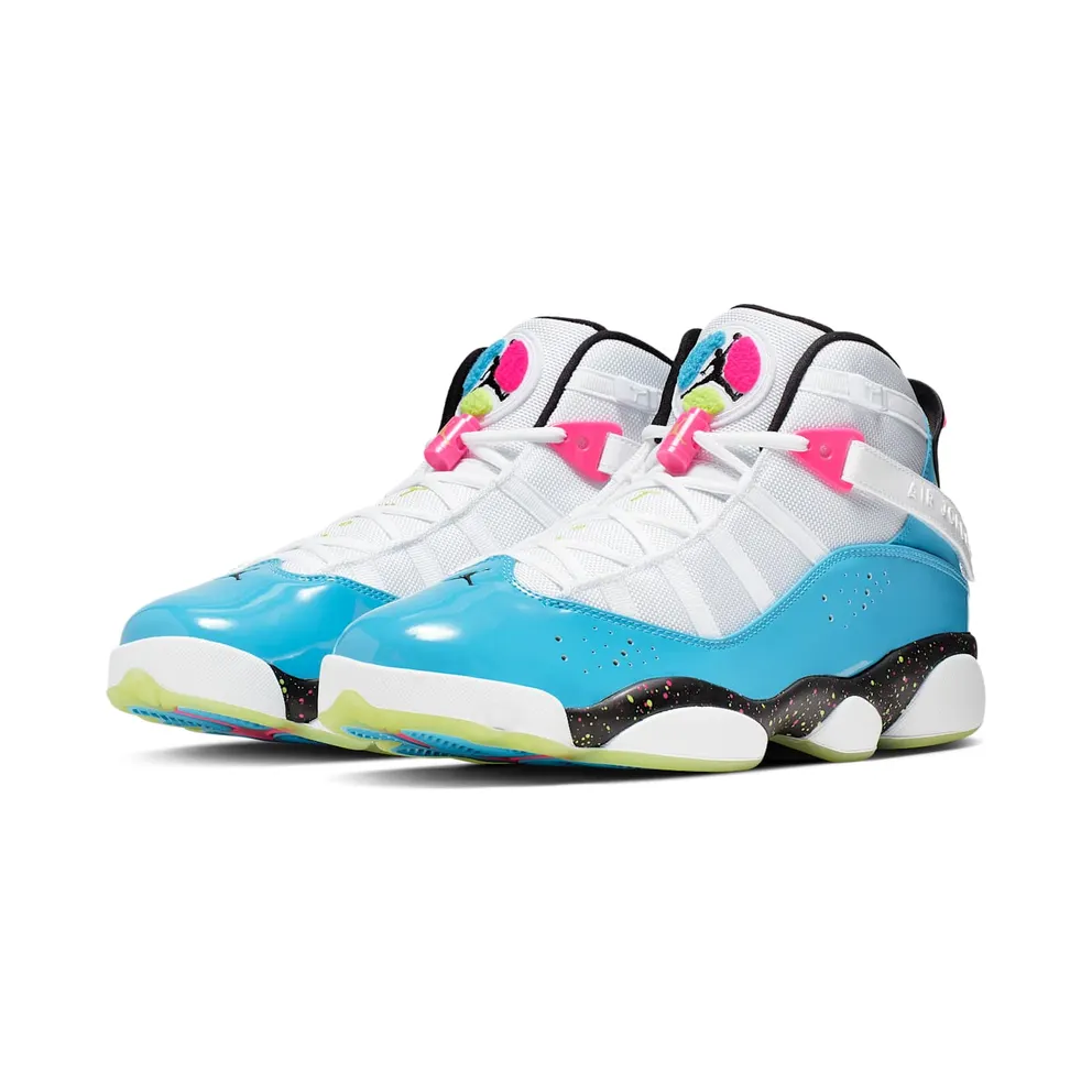 Jordan 6 Rings White Light Blue Fury Cyber White/Light Blue Fury-Cyber-Hyper Pink (CK0018-100)