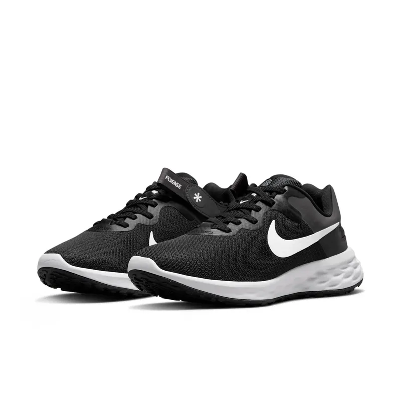 Nike Revolution 6 FlyEase Next Nature Easy On/Off Road Running Black 50% Sustainable Materials (DC8997-003)