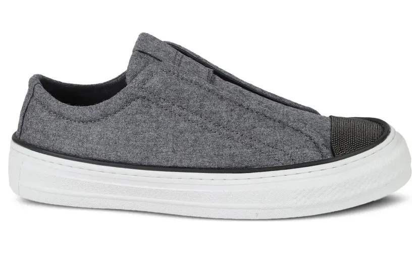 Brunello Cucinelli Verzierte Slip-On-Sneakers “Grey” (MZ26G3026C003)