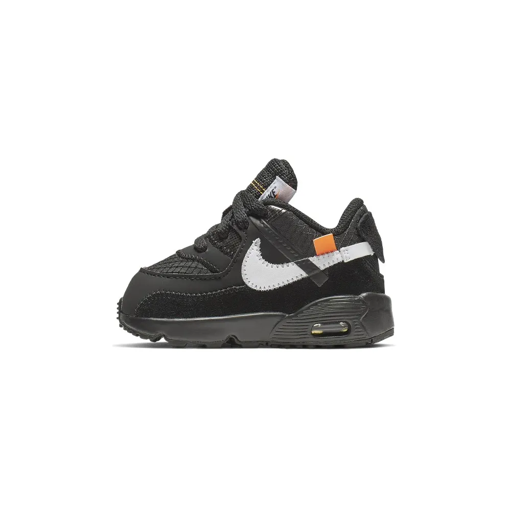 Nike Air Max 90 OFF-WHITE Black White (TD) Black/White-Cone-Black (BV0852 001)