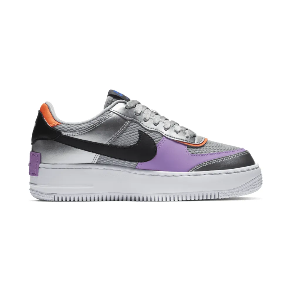 Nike Air Force 1 Shadow Metallic Silver (W) Metallic Silver/Fuchsia Glow-Hyper Crimson-Racer Blue (CW6030-001)