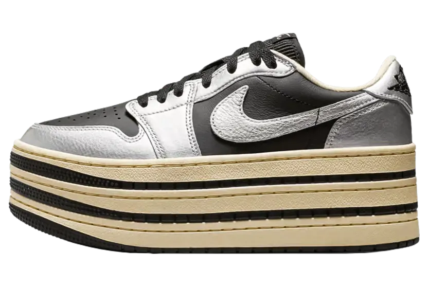 Air Jordan 1 Low Triple Stack “Metallic Silver / Black” (HV8288-001)