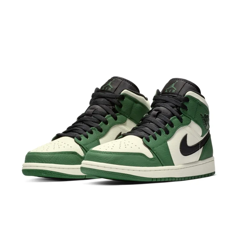 Jordan 1 Mid Pine Green Pine Green/Sail-Black (852542-301)