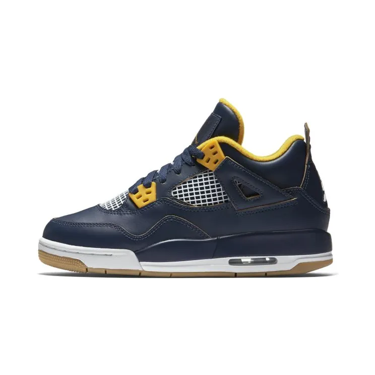 Air Jordan 4 Retro BG Dunk From Above “Midnight Navy / Gold Leaf / White / Metallic Gold Star” (408452-425)