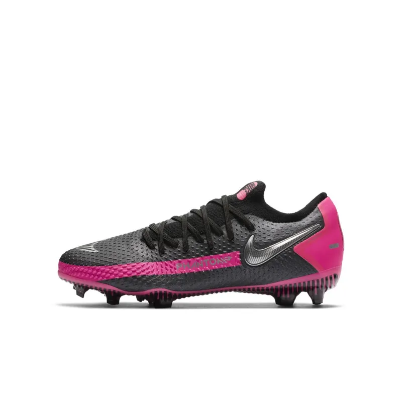 Nike Phantom GT Pro FG Black Pink Blast (GS) Black/Pink Blast-Metallic Silver (CK8473-006)