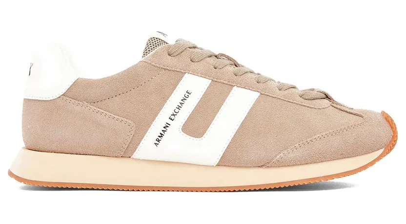 Armani Exchange – Sneakers met logo band aan de zijkant – Heren – Schoenen – Beige (XM002689AF17447M13166)