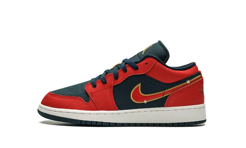 Jordan 1 Low GS “Armory Navy Sport Red” (FQ7380-400)