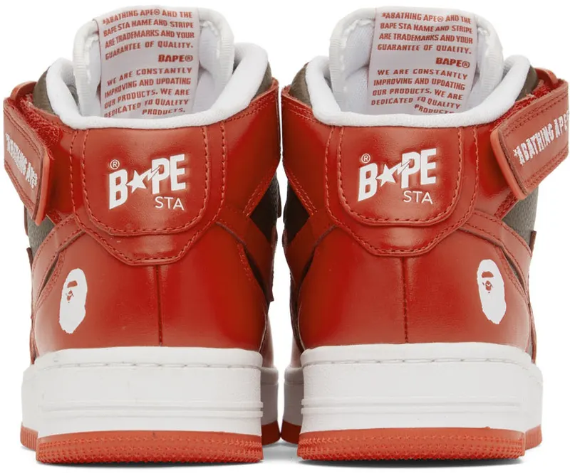 BAPE Red Sta #2 M1 Mid Sneakers (001FWI201010I)