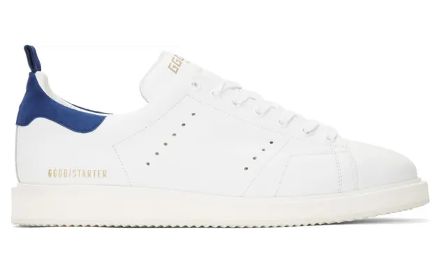 Golden Goose White and Blue Starter Sneakers (G35MS631.Q5)