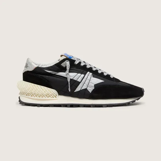 Golden Goose Women’S Marathon With Black Ripstop Nylon Upper And Silver Star (GWF00684.F005675.90179)
