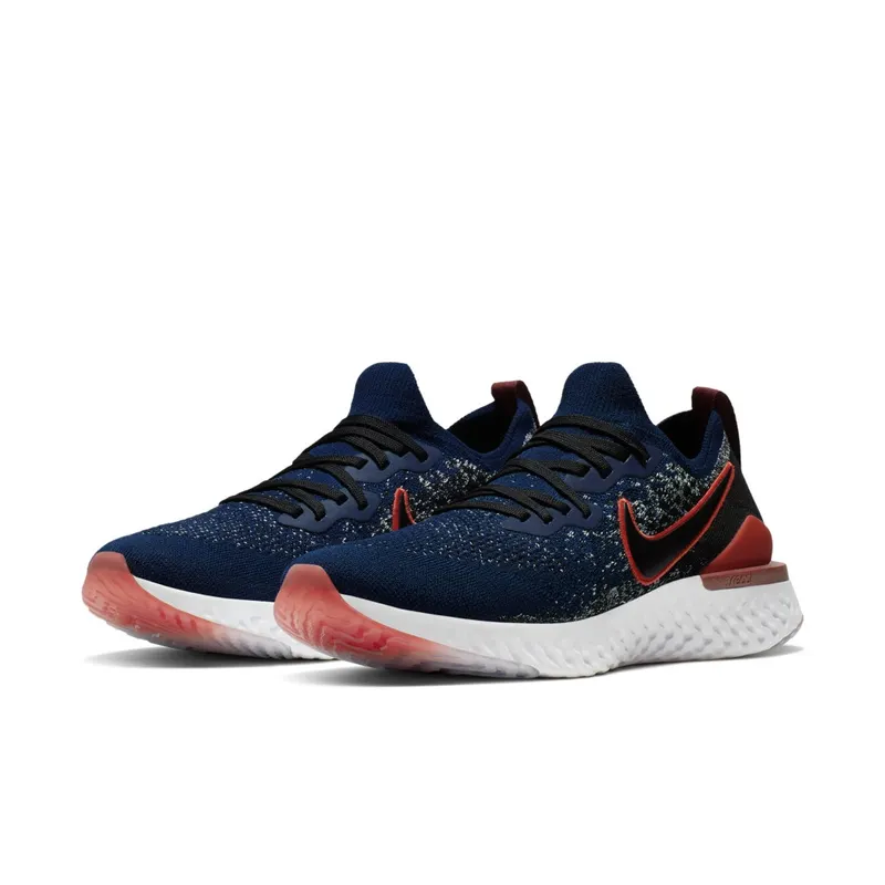 Nike Epic React Flyknit 2 Rabid Panda Blue Void/Habanero Red-Team Red-Black (CJ0770-400)