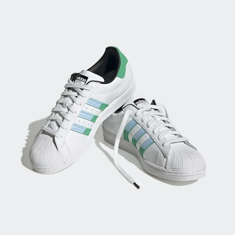 Adidas Superstar Cloud White / Semi Screaming Green / Blue Dawn (HQ2168)