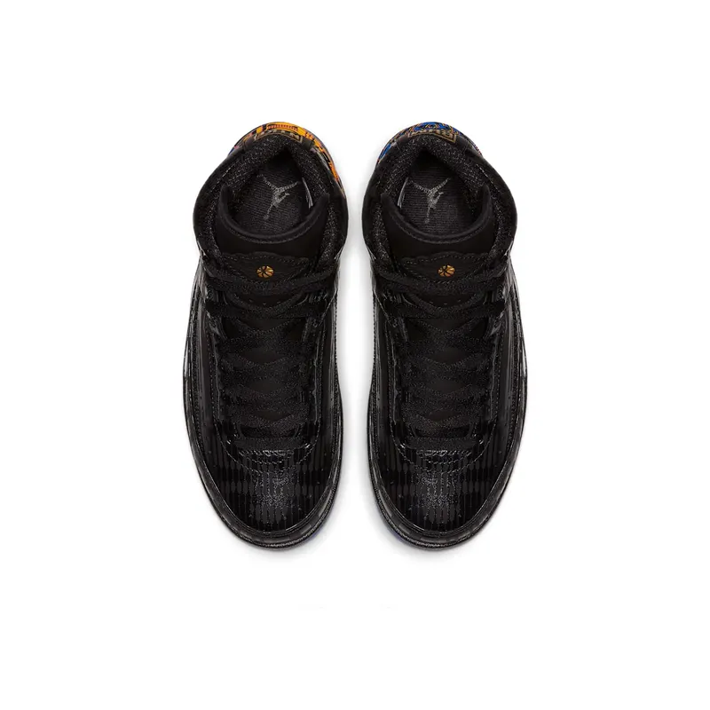 Jordan 2 Retro Black History Month 2019 (GS) Black/Metallic Gold-Black-Hyper Cobalt (CI2972-007)