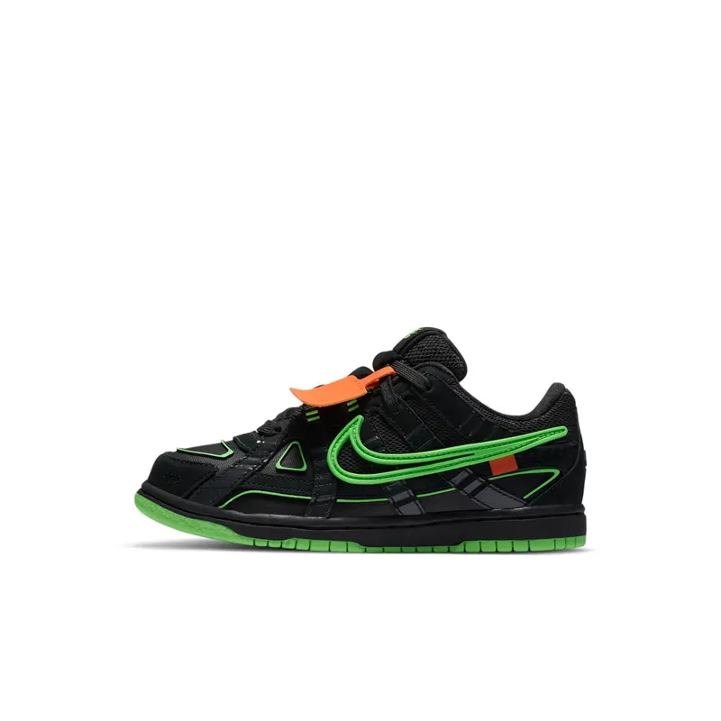 Nike Air Rubber Dunk Off-White Green Strike (PS) Black/White-Green Strike (CW7410-001)