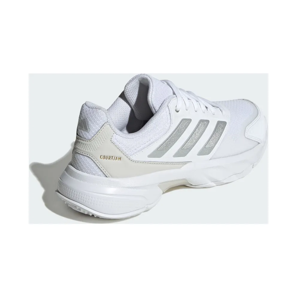 Adidas CourtJam Control 3 Tennis Shoes Cloud White / Silver Metallic / Grey One (ID2457)