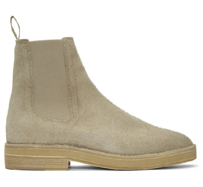 Yeezy Chelsea Boot Thick Shaggy Suede Taupe